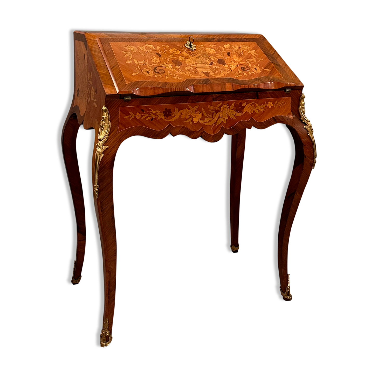 Writing desk in marquetry of the napoleon III period around 1870