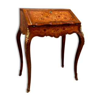 Writing desk in marquetry of the napoleon III period around 1870