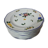 Ensemble de 11 assiettes à dessert Gien