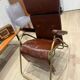 Fauteuil relax inclinable lama en cuir marron et structure tubulaire – italie – années 1960/1970