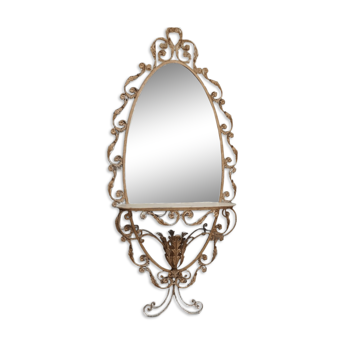 Set specchiera più sedia tutto in ferro battuto design Pierluigi Colli