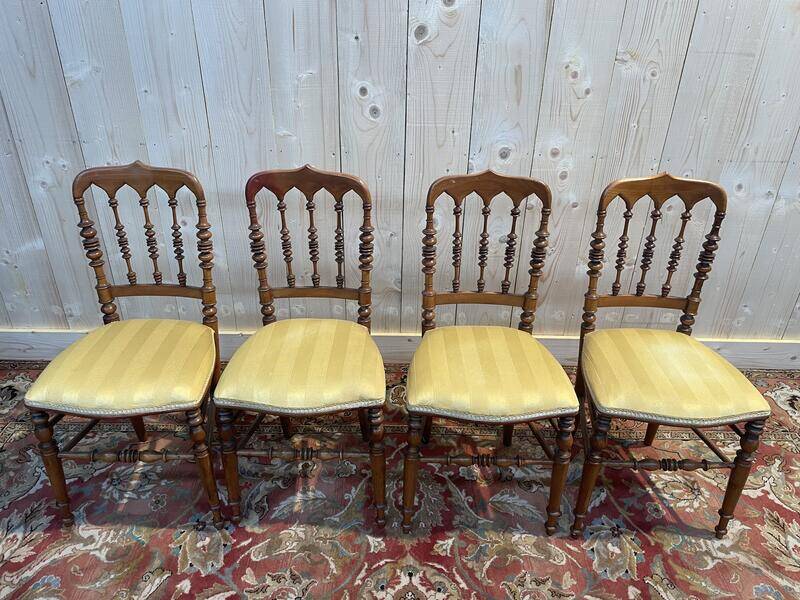 Set of 4 Napoleon III "Cathedral" chairs