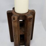 Teak candle holder