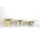 Suite of three marble trundle tables, 1970s