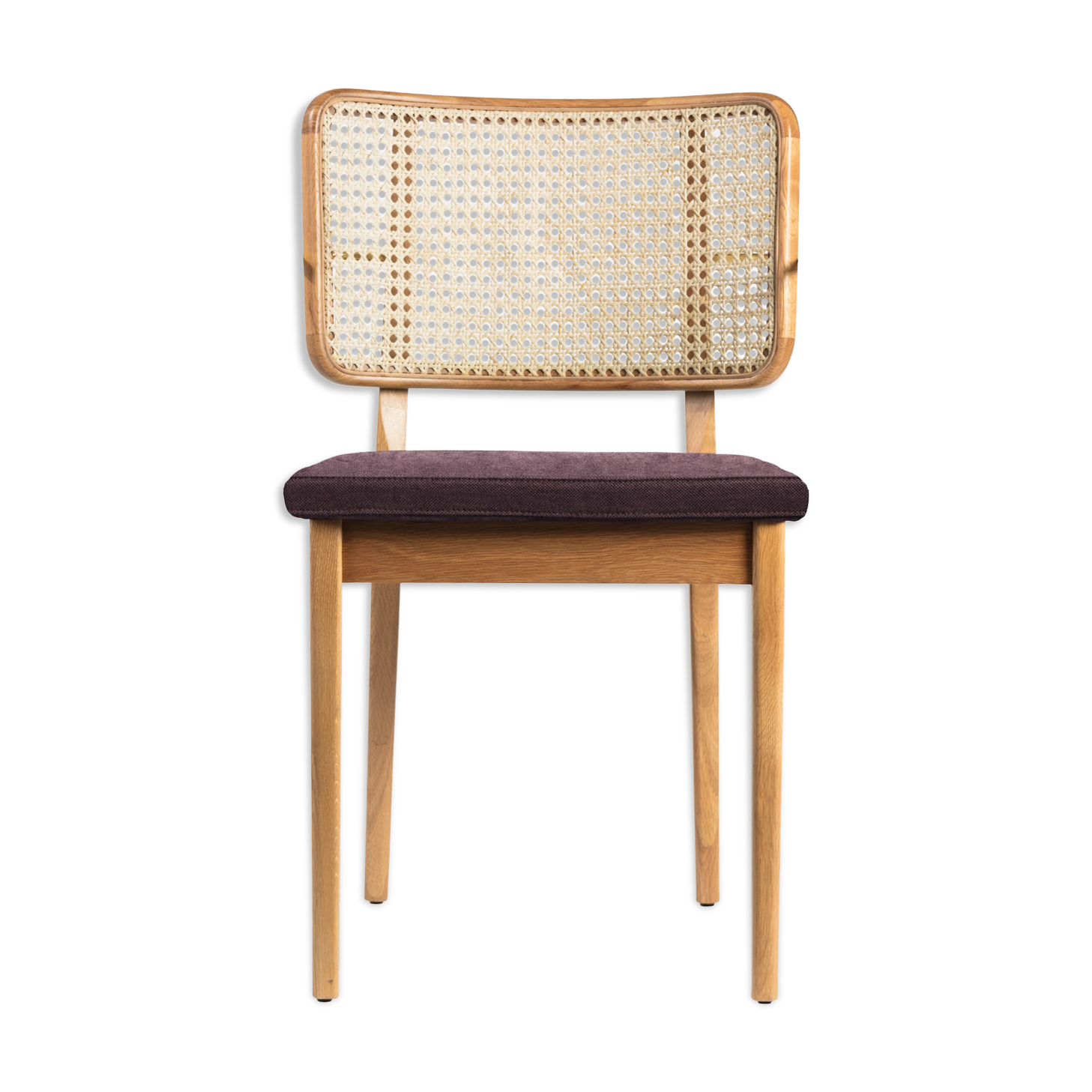 Chair cannage light wood plum