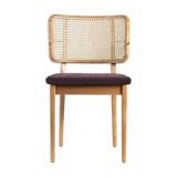 Chair cannage light wood plum