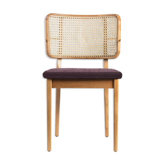 Chair cannage light wood plum