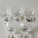 Lot of 5 Small Digestif/Liqueur Glasses. Cut Bohemian crystal. Floral.