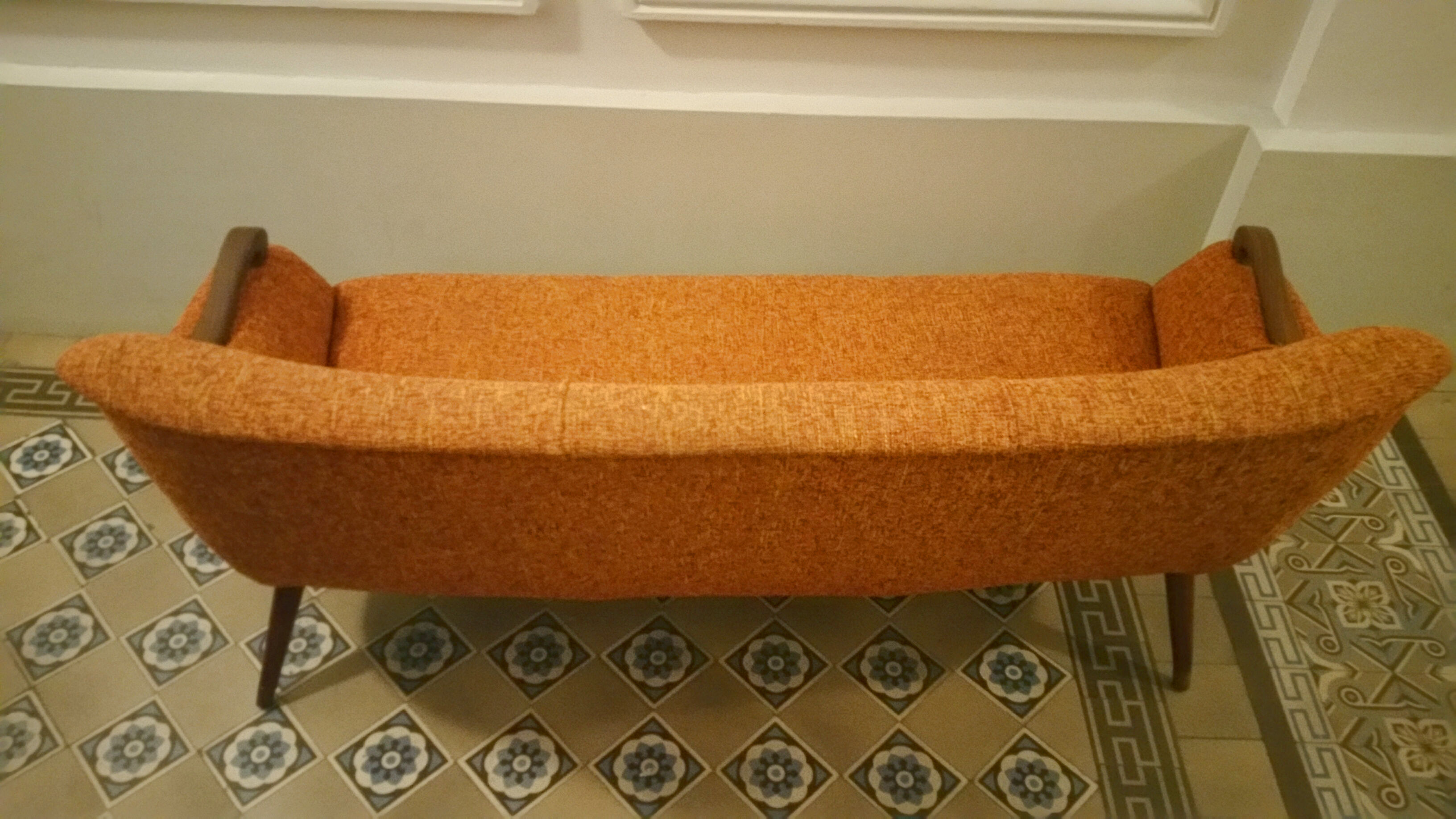 Sofa Orange organic Danish 50s/60s