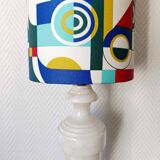 Alabaster lamp and custom-made shade