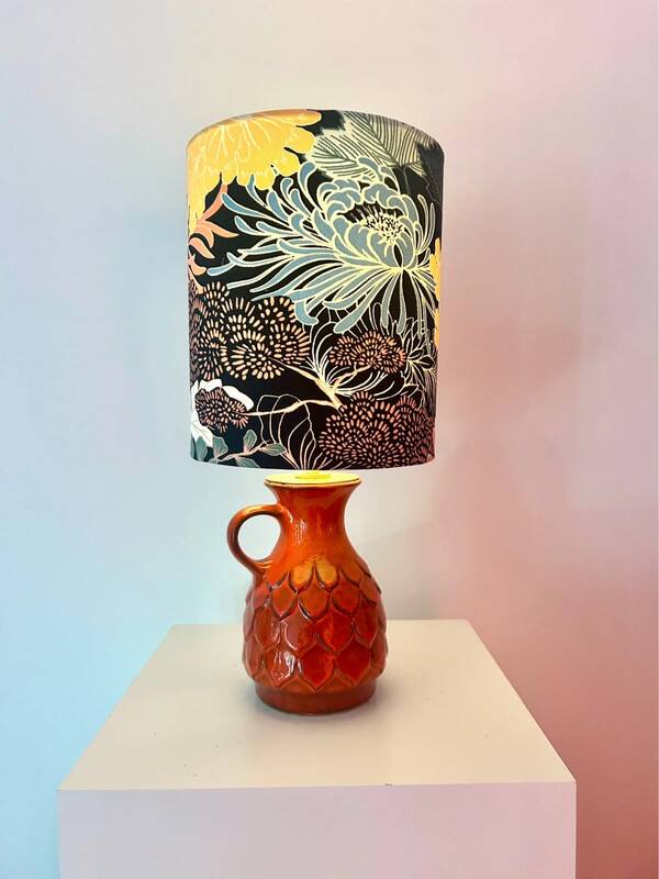 Jasba Vintage Ceramic Lamp – Original Mid-Century Upcycled with Matching Shade