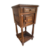 Table de chevet ancienne avec marbre, meuble d'appoint