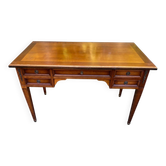 Bureau Roche Bobois en merisier massif style Louis XVI avec tirettes