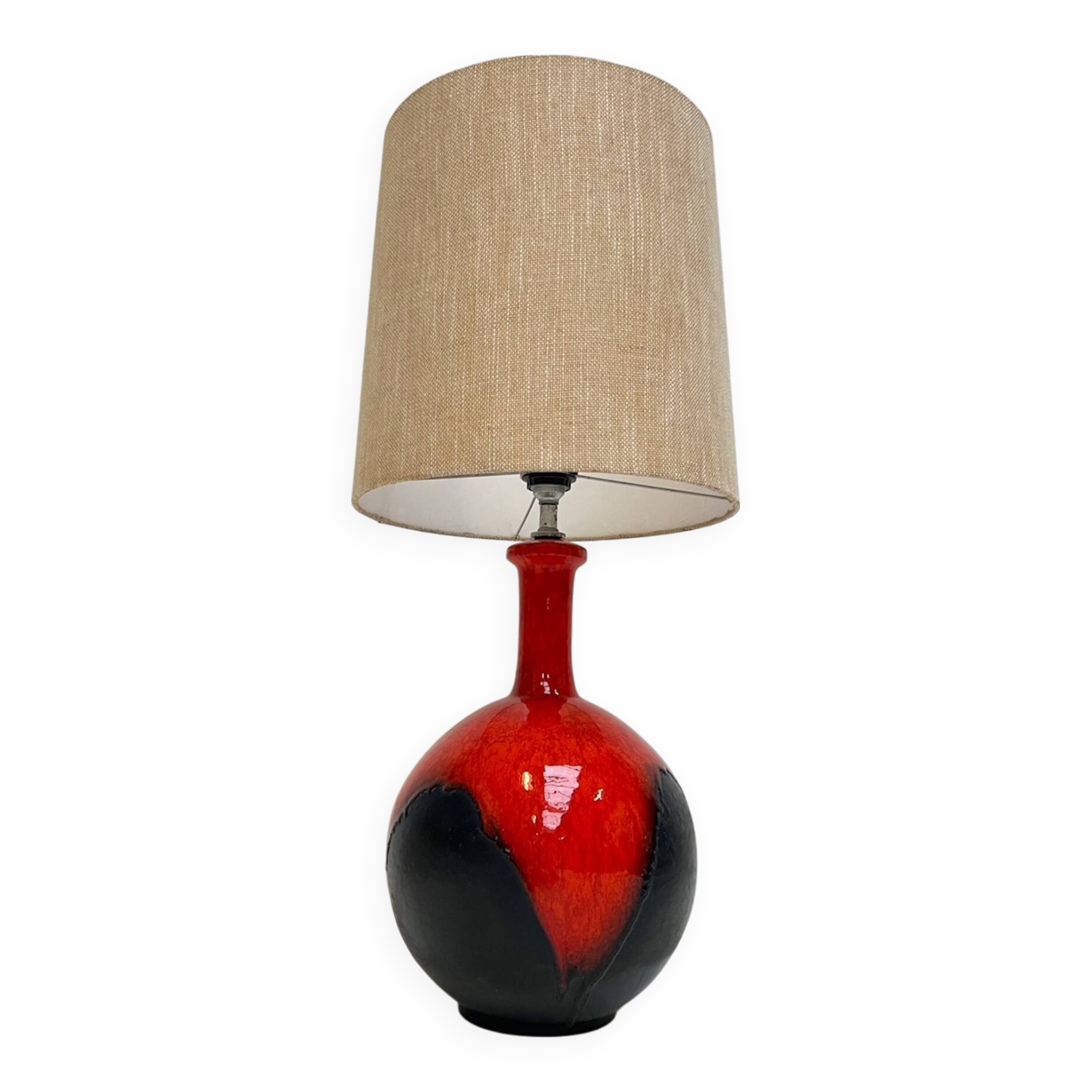 Spherical ceramic lamp in West Germany style, 1960s