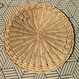 Vintage Wicker round mirror 42x42cm