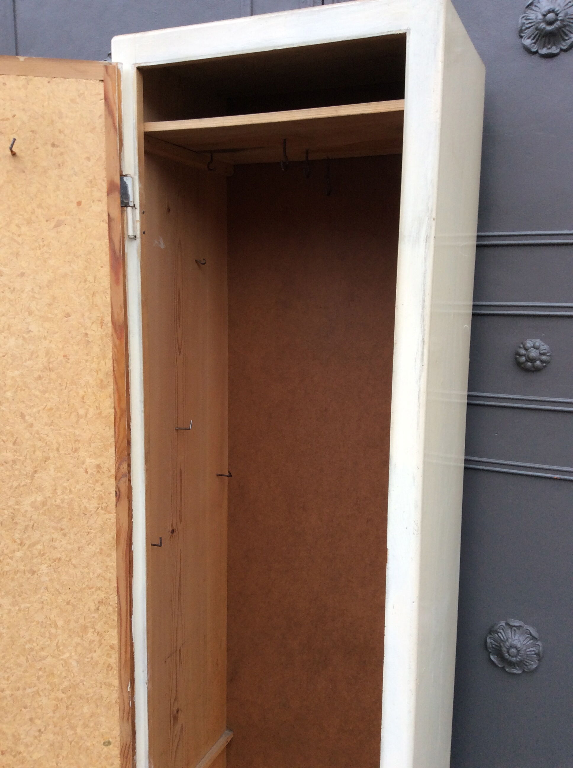Parisian wardrobe, old rustic vintage mid century broom closet 1950