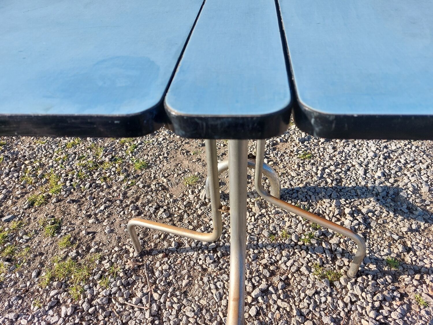 Blue formica folding table