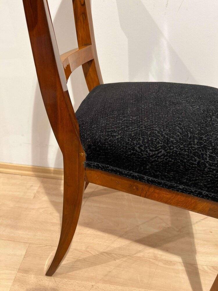 Biedermeier Dining Chair in Cherry Wood and Ink, South Germany, 1820s