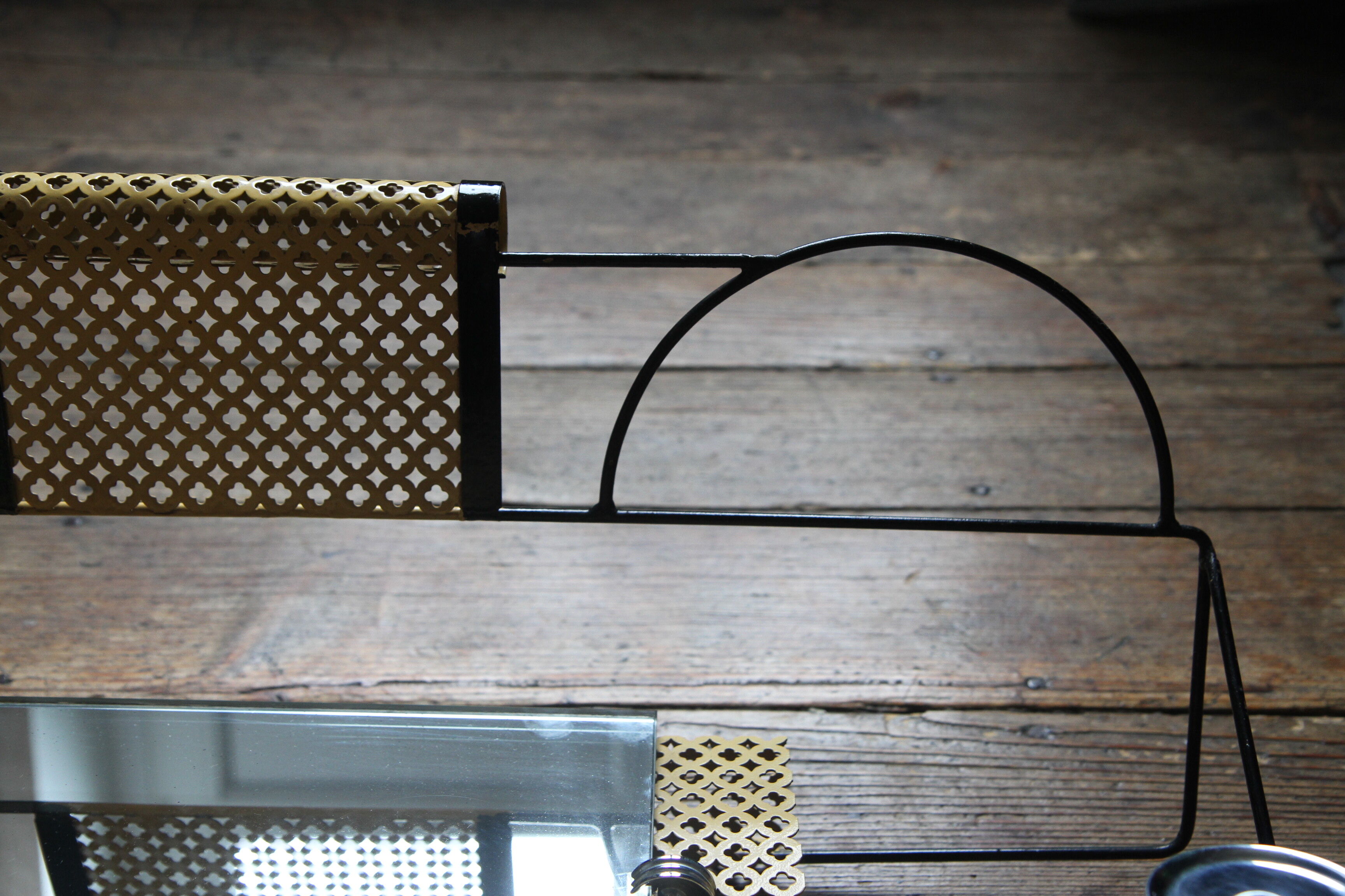 1950s perforated metal coat holder