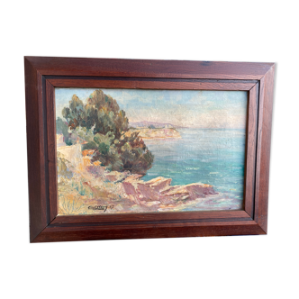 Old painting 1927 landscape