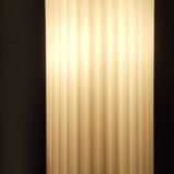 Vintage Glazed Opaline Glass, Teak and Brass Pendant, Italy