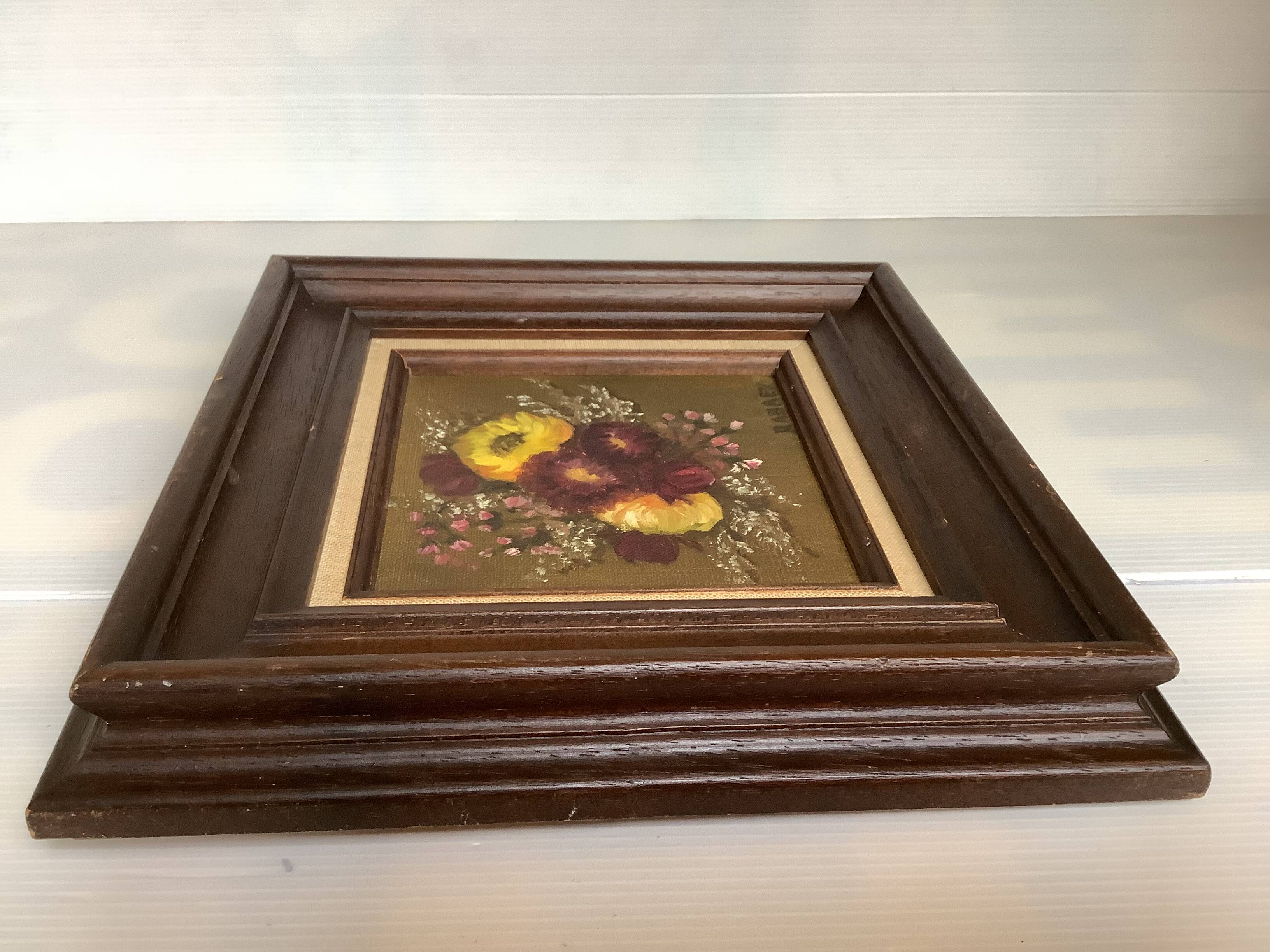 Bouquet of flowers oil on canvas painting Rabaey