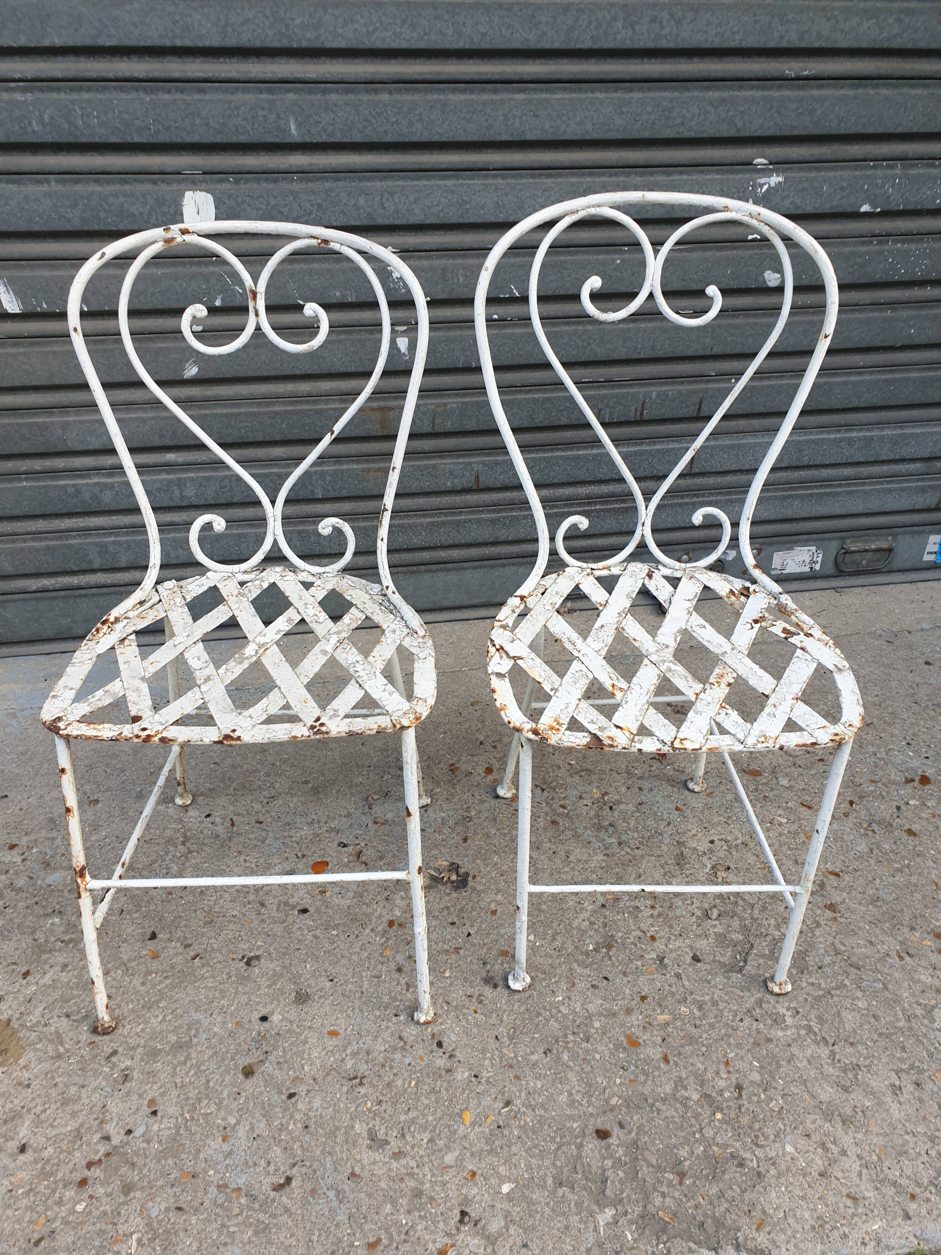 Chaises de jardin en fer forgé début XXème