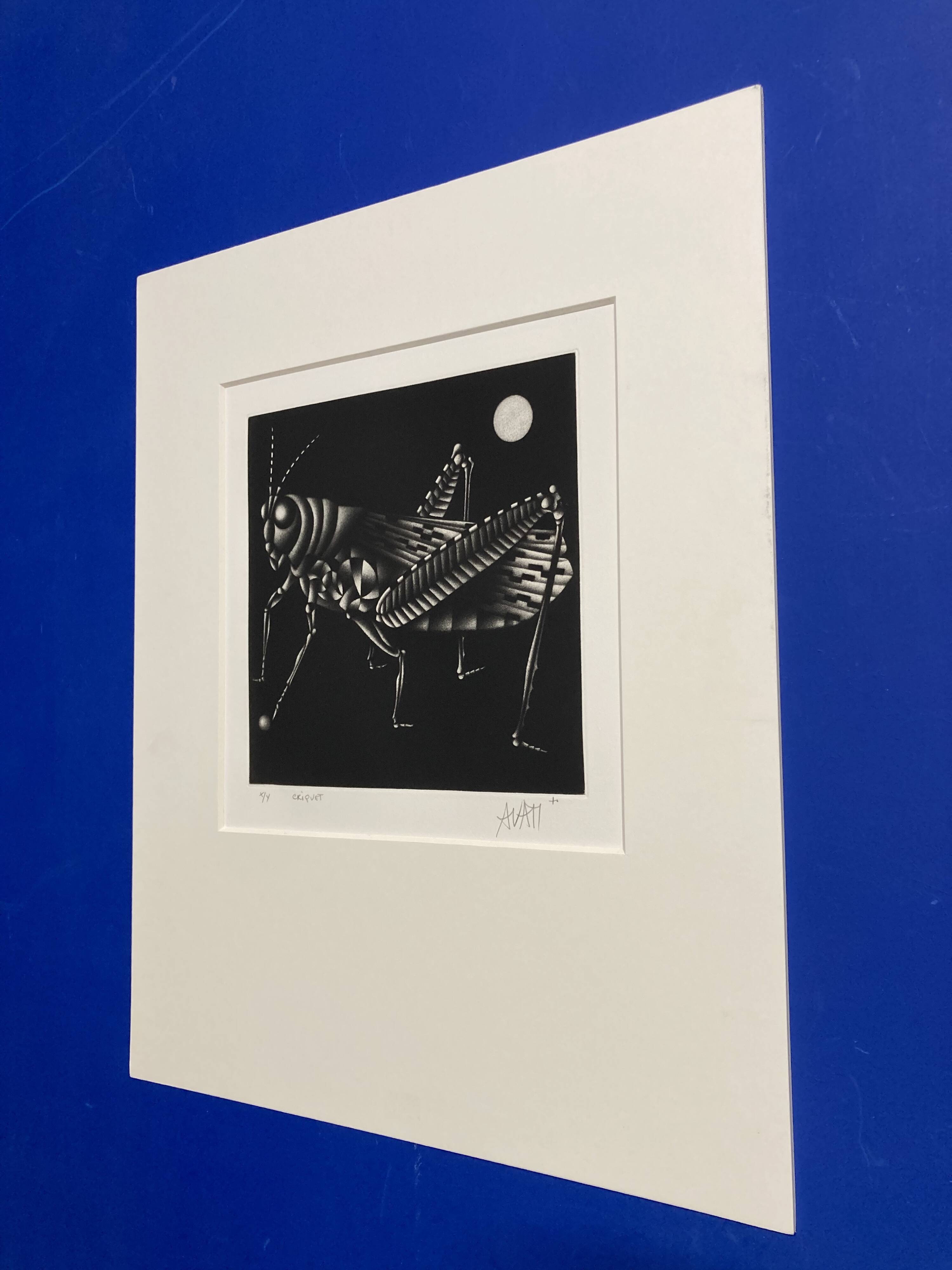 Mario avati (1921-2009), cricket, black manner, 1970