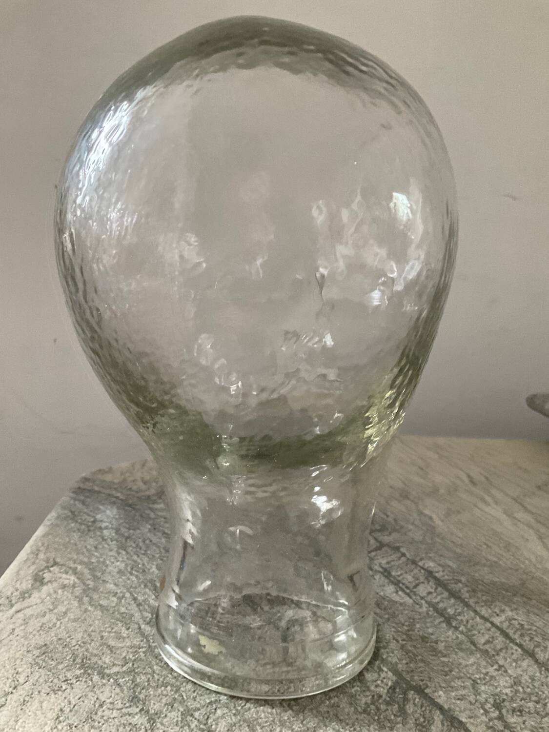Vintage molded glass hat head from the 60s