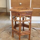 Bamboo and rattan pedestal table