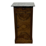 19th century bedside table in walnut, oak and marble top