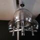 Metal chandelier chromed globes smoked glass Sciolari