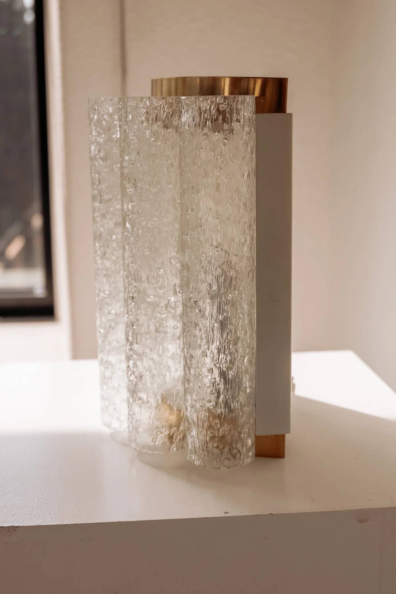 Vintage wall light Doria Leuchten with frosted glass tubes.