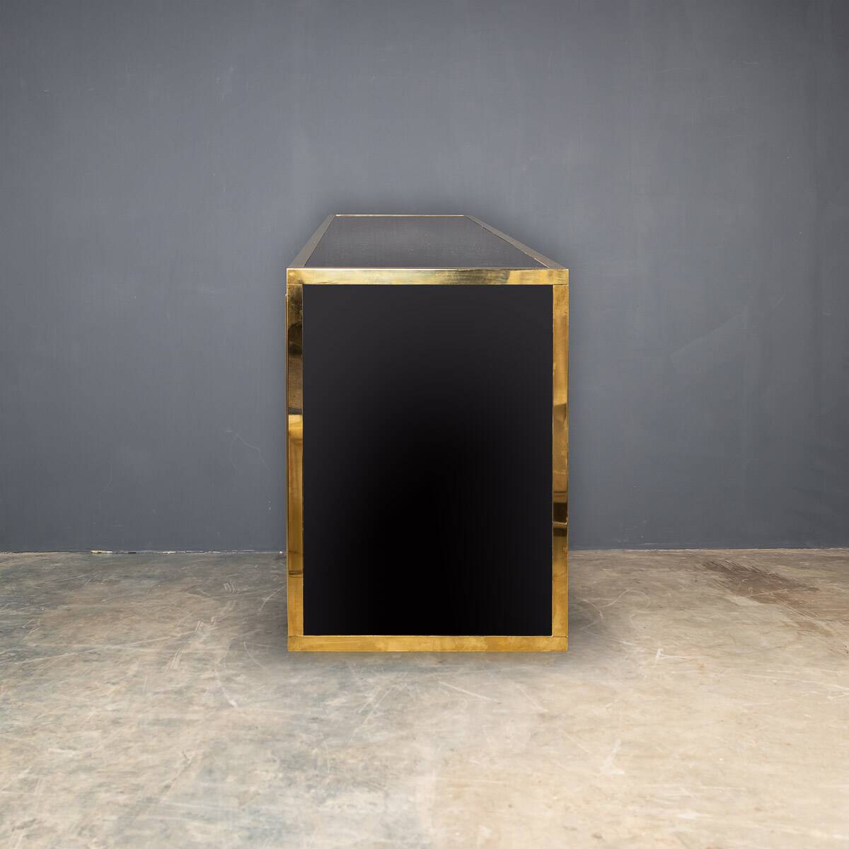 STYLISH 20thC BRASS & MIRRORED SIDEBOARD BY MICHEL PIGNERES c.1970