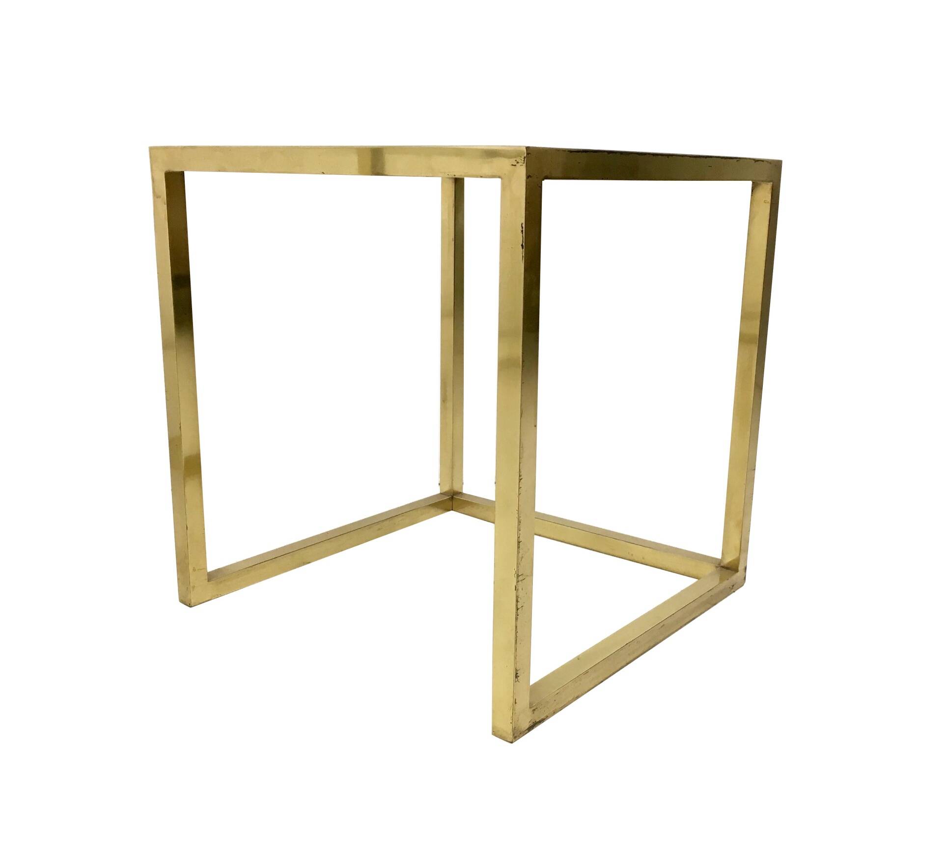 Set of Postmodern Brass, Steel and Glass Nesting Tables by Romeo Rega, Italy