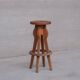 Set of 5 Brutalist Oak Mid-Century Belgium Bar Stools
