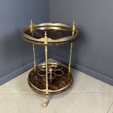 Italian Lacquered Goatskin / Parchment Serving Bar Cart by Aldo Tura, 1960s
