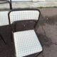 Set of 12 vintage Danish metal and fabric chairs