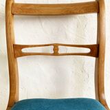 Beech wood chairs, sabre legs and upholstered seat, 1960s-1970s