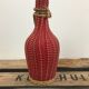 Bottle with rattan weaving and vintage scoubidou
