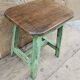 Ancien tabouret -sellette en teck birman