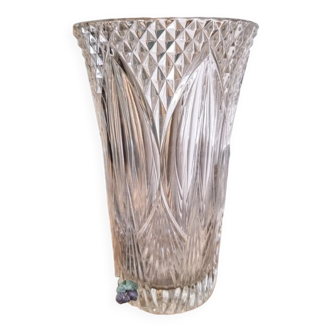 Val St Lambert vase, cut crystal