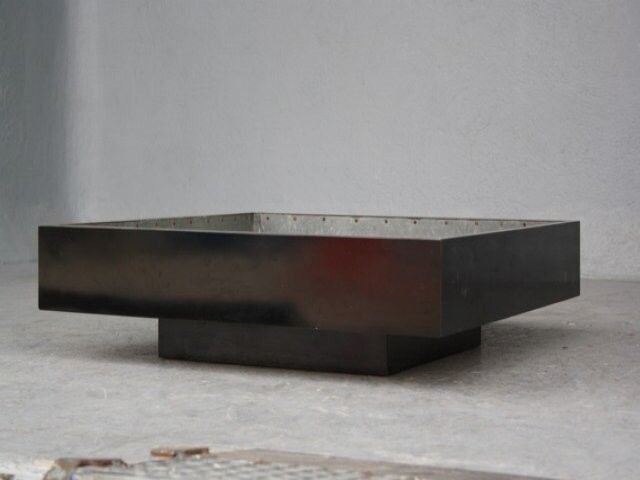 Planter wooden lacquered black design 1970