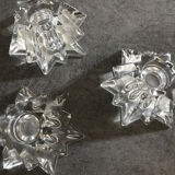 Set of 3 vintage table candle holders star shape