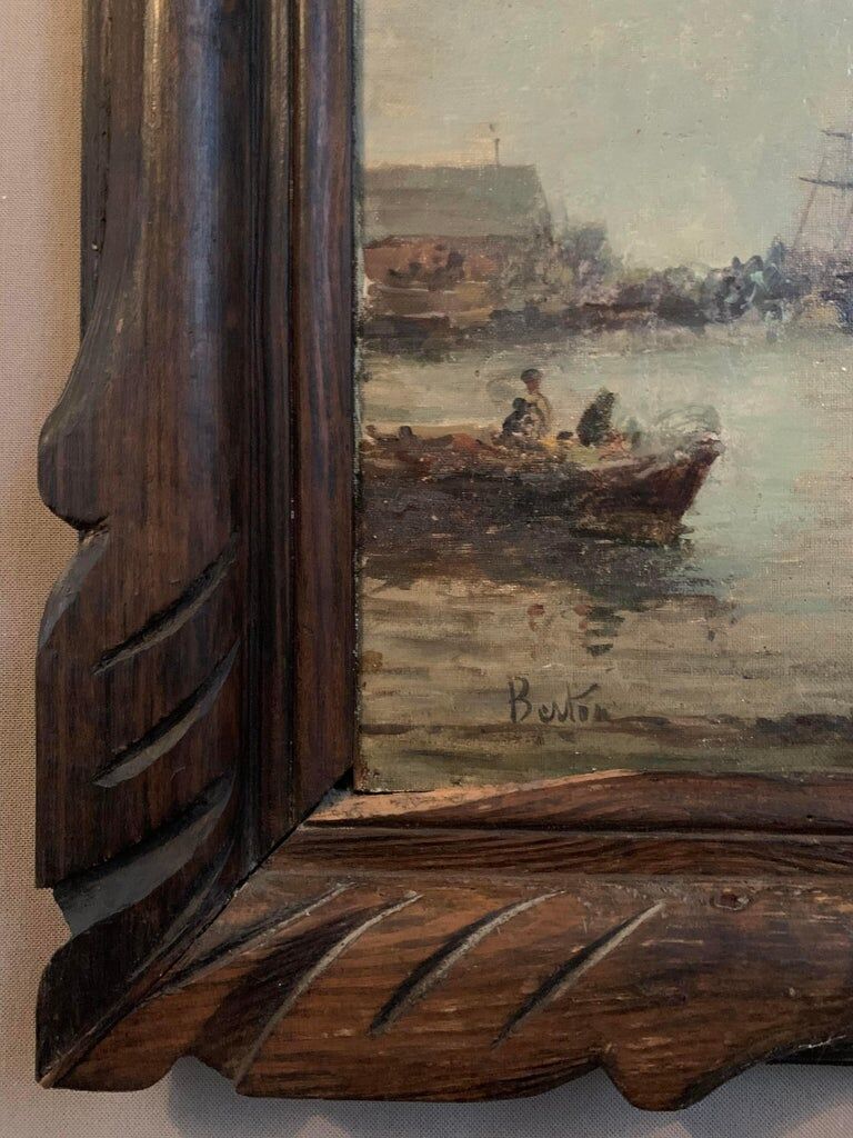 Breton, Marine, oil on canvas marouflée, nineteenth century