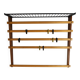 Rare coat rack by Carl Auböck with hat rack, cabinet, brass, walnut and beech, 1950s.