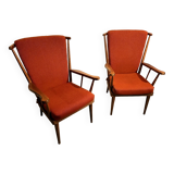 Pair of Baumann fan model armchairs