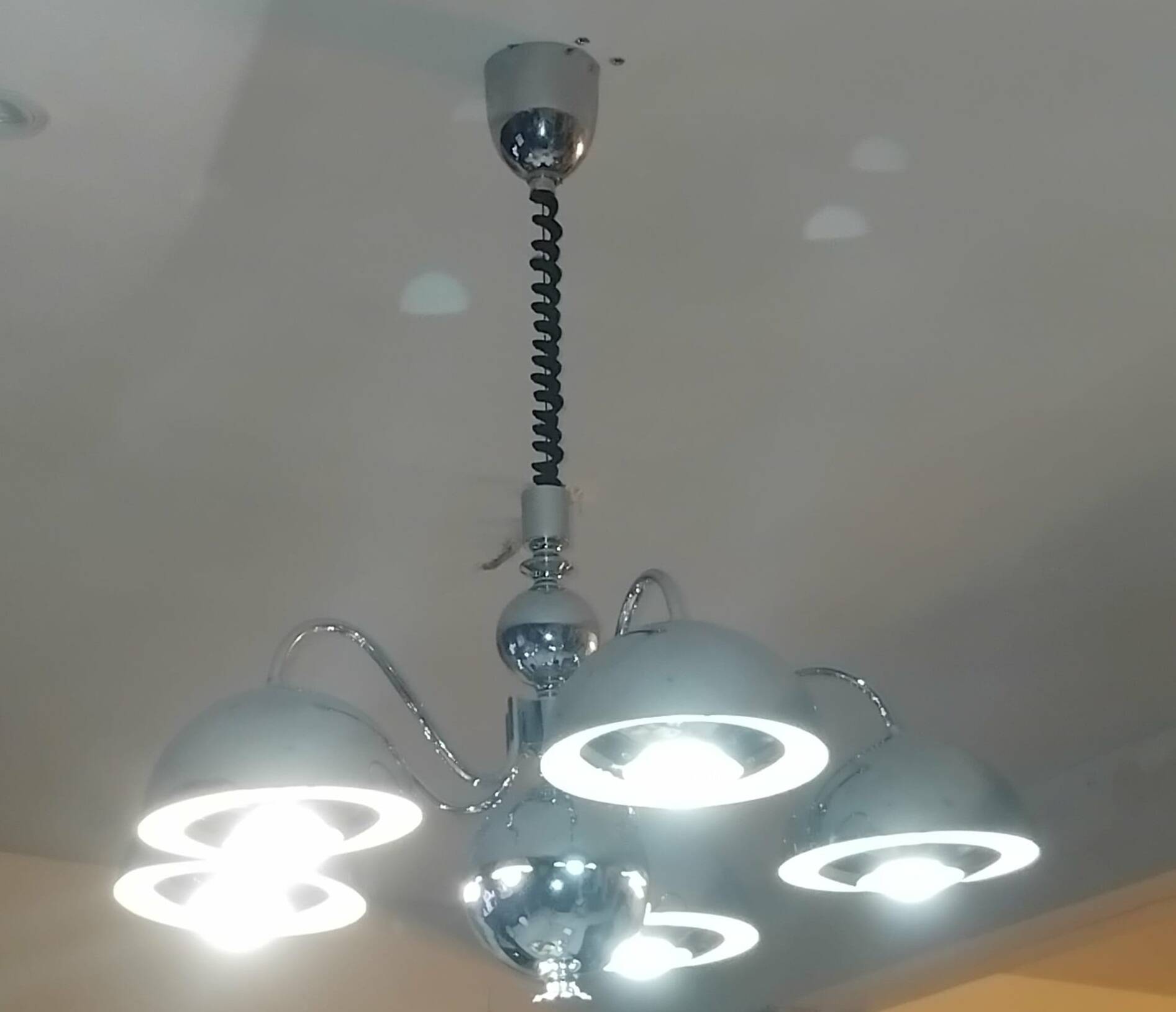 Chrome chandelier by gioffredo reggiani, 1970s