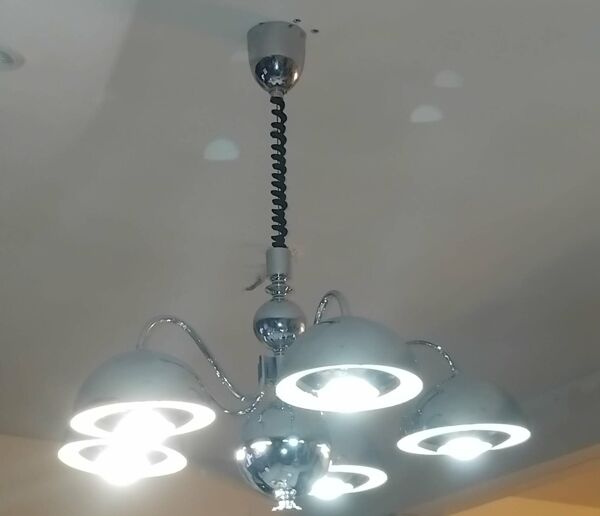 Lustre chromé de gioffredo reggiani années 70