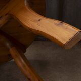 Table basse ronde en pin, Danemark 1960